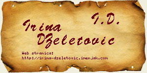 Irina DŽeletović vizit kartica